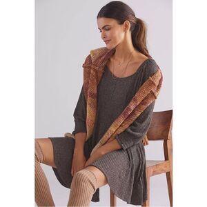 NEW Daily Practice by Anthropologie Ribbed Puff Long-Sleeve Mini Dress Medium